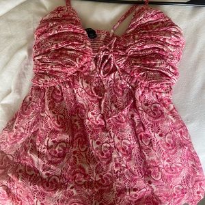 Pink pattern j crew top